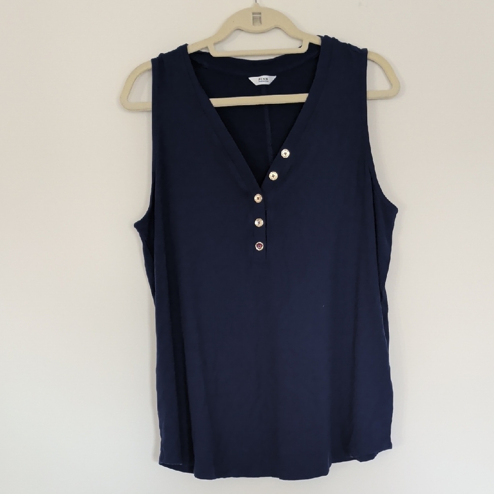Navy Sleeveless Top